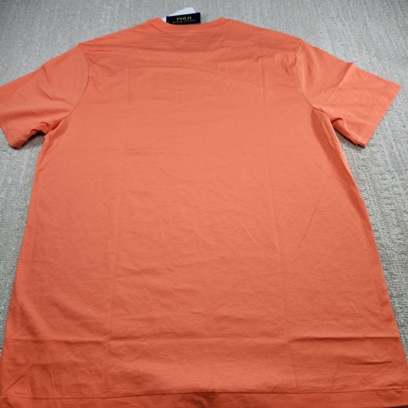 Polo Ralph Lauren Shirt Men XLT NEW Jersey Crewneck T Shirt Orange Green Pony - Picture 10 of 11